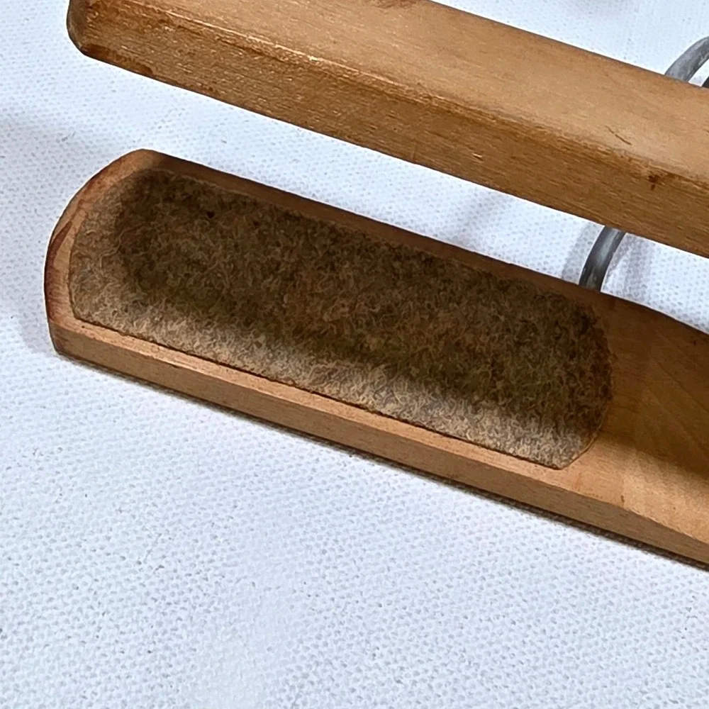 Matchless Pant Hanger 9.5in Brown Vintage Wood Clamp Metal Hook Quality Rustic